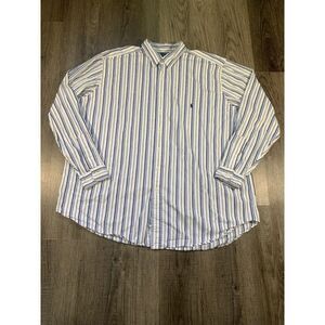 Polo Ralph Lauren Classic Fit Green Striped Oxford Shirt Mens 3XLT TALL Long Slv